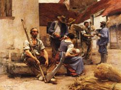 Leon Lhermitte Harvesters's Country oil painting image